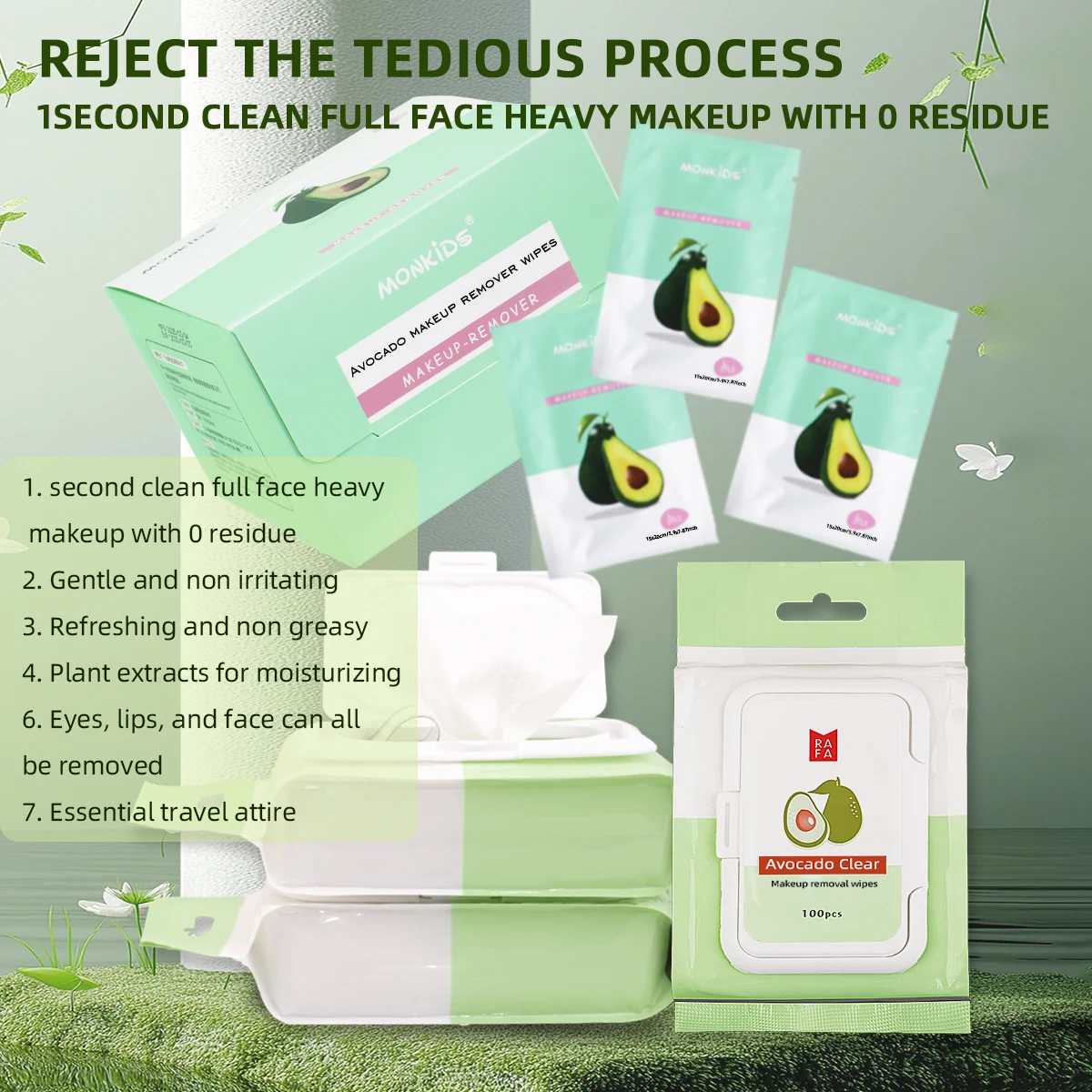 1 Pack of Makeup Remover Wipes +1 Box of Individually Packaged Makeup Remover Wipes, Facial Makeup Remover Wipes.
