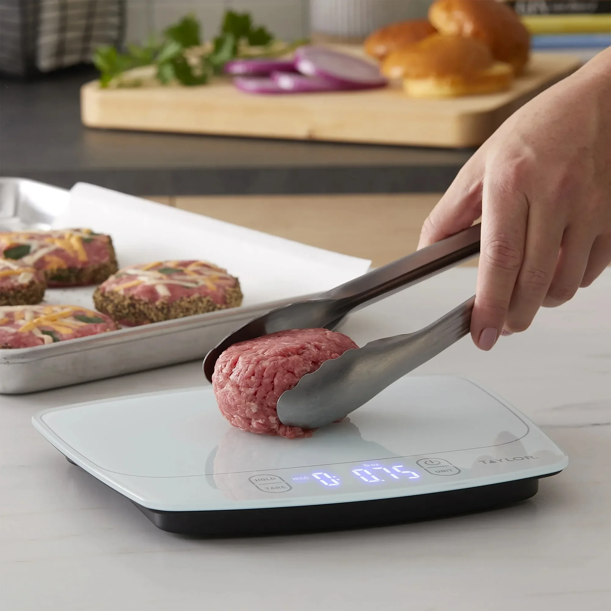Balance de cuisine numérique étanche blanche, capacité de 11 lb, pour la cuisson, la préparation des repas, contrôle des portions, facile à nettoyer, écran LCD