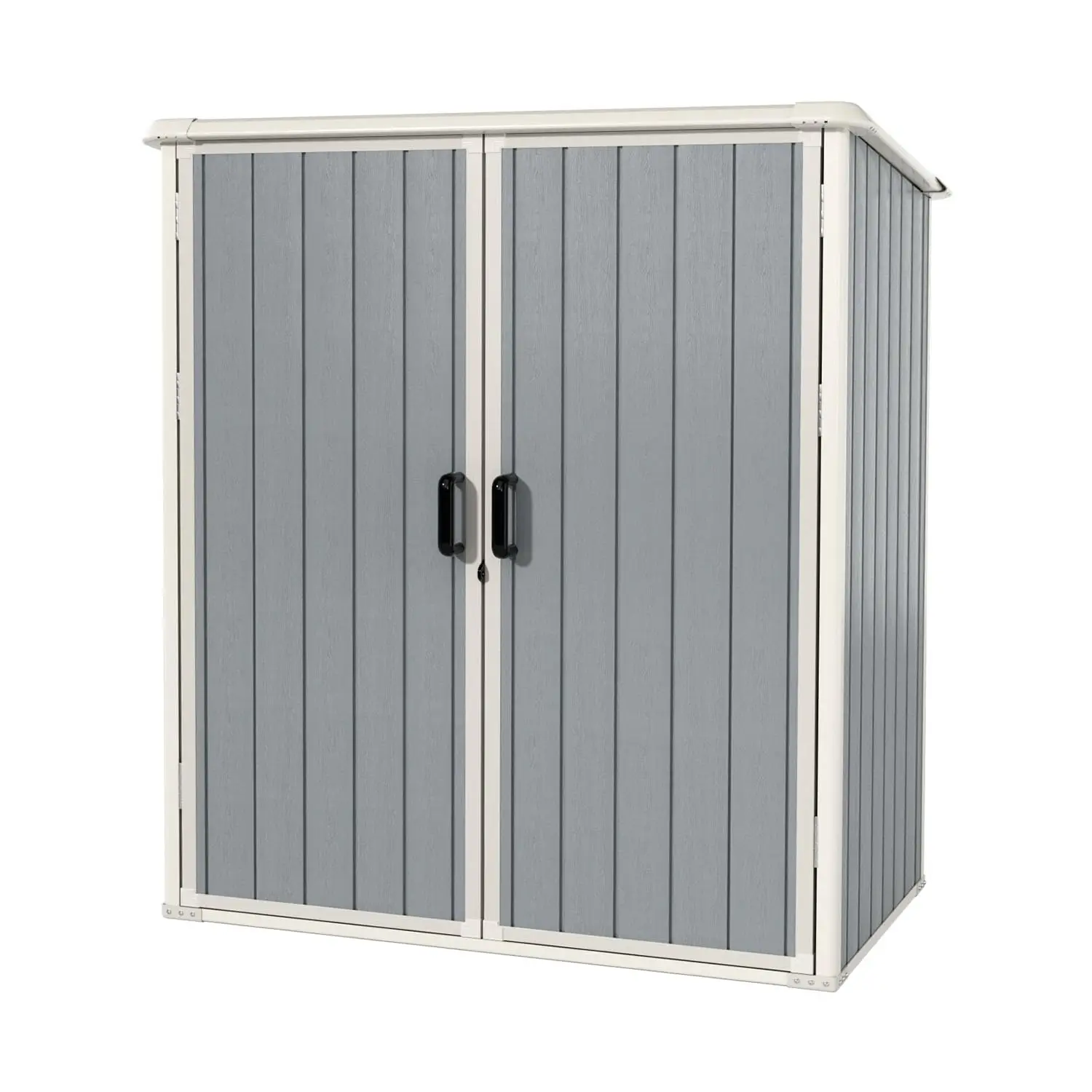5 x 3Ft Resin Shed with Floor & Lockable Door, Grey