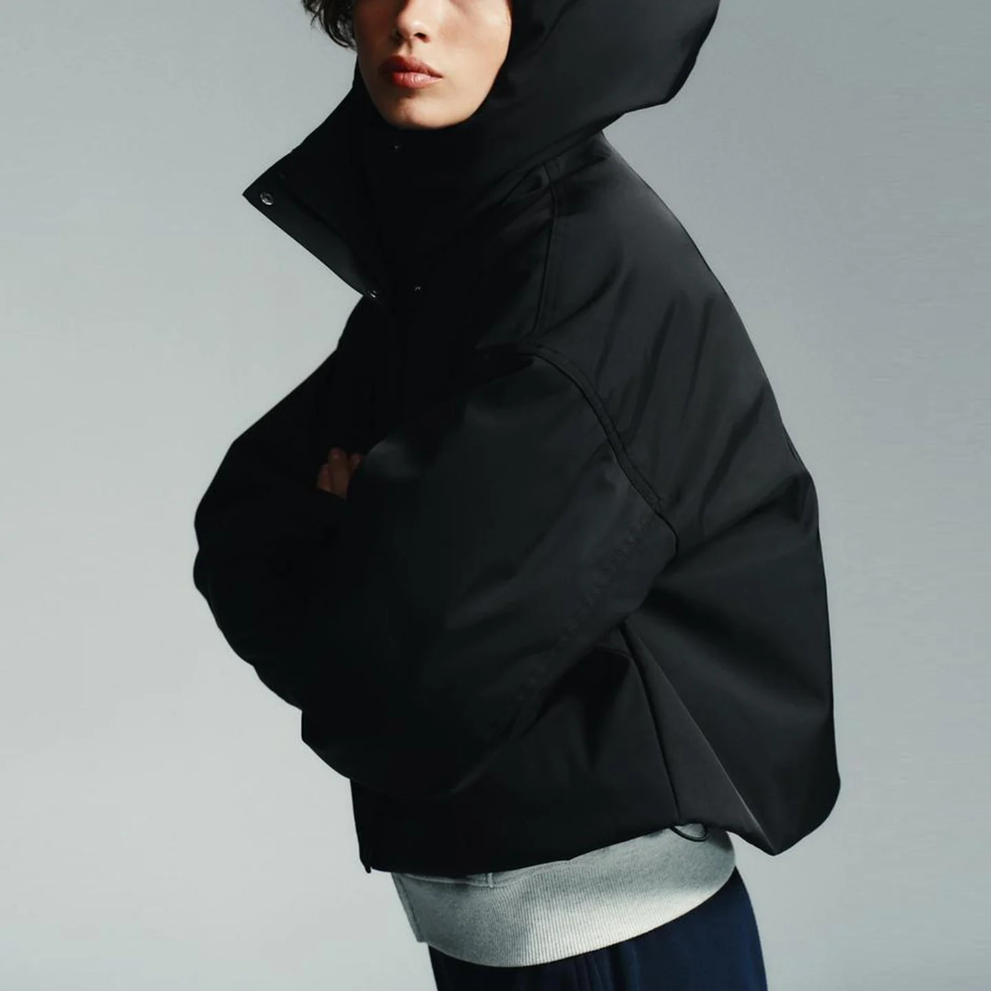 Z femmes Faionable coupe-vent à capuche col montant Jaet imperméable automne trajet Sle ort fermeture éclair couleur Pure