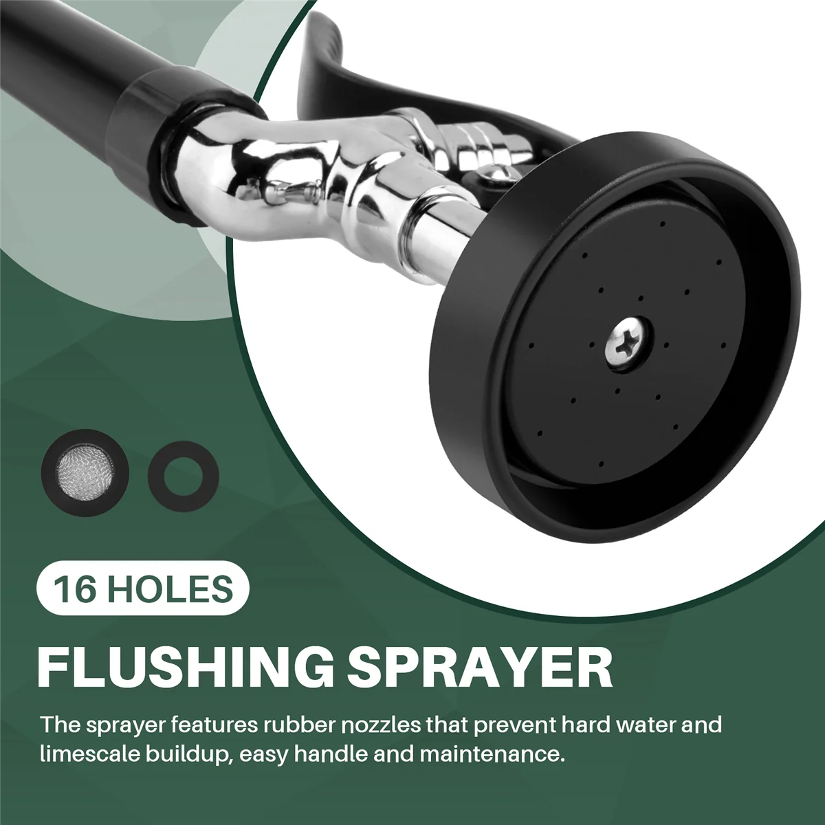 Pre Rinse Sprayer Commercial Kitchen Faucet Parts Chrome Finished (Black)