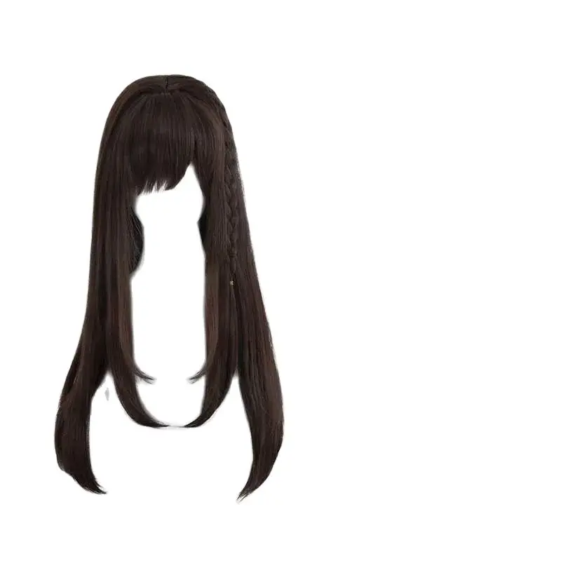 New Dongyun Painted Name Cos Wig 70CM Black Brown Heat-resistant Synthetic Hair Halloween Party Cosplay Anime Wig+free Wig Cap