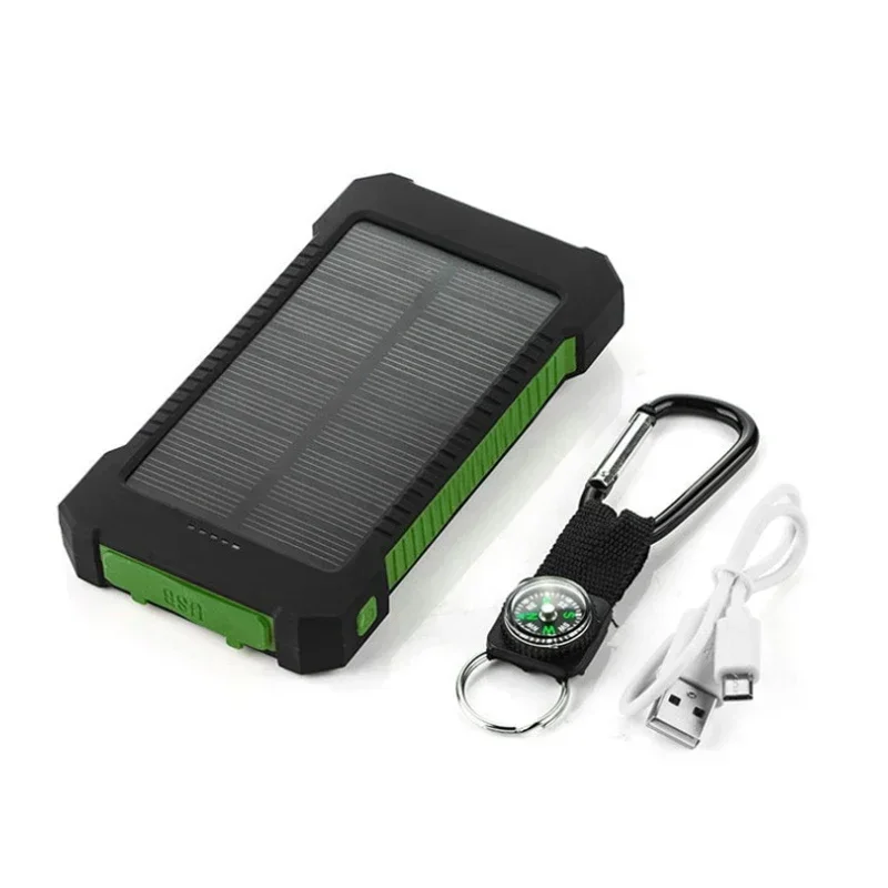 Portable Power Bank Suitable Xiaomi 20000mAh Paneles Solares with Lanyard Compass External Battery Outdoor Mobile Power Supply