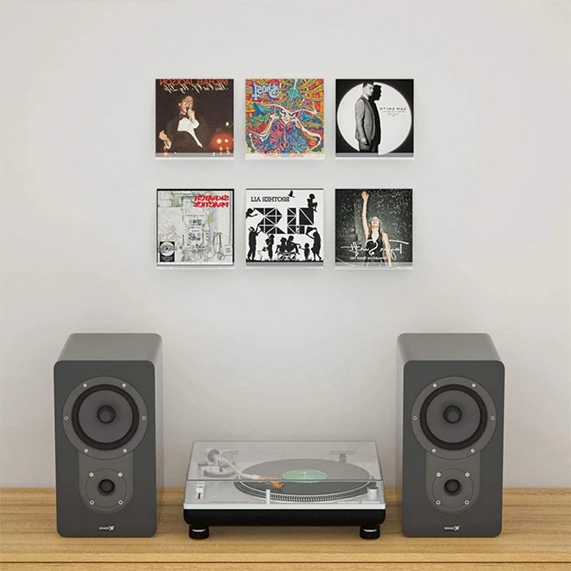 Transparent Acrylic Record Shelf Stand Wall Mounted Record Holder For Vinyl Album Display Storage Rack