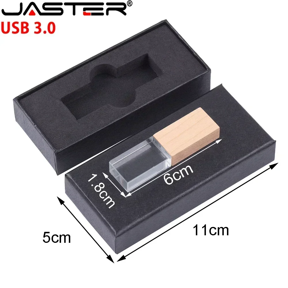 USB3.0 Green LED USB 3.0 Flash Drive 128GB Black Box Memory Stick Free Custom Logo Pen Drive 64G Crystal Storage Device Pendrive