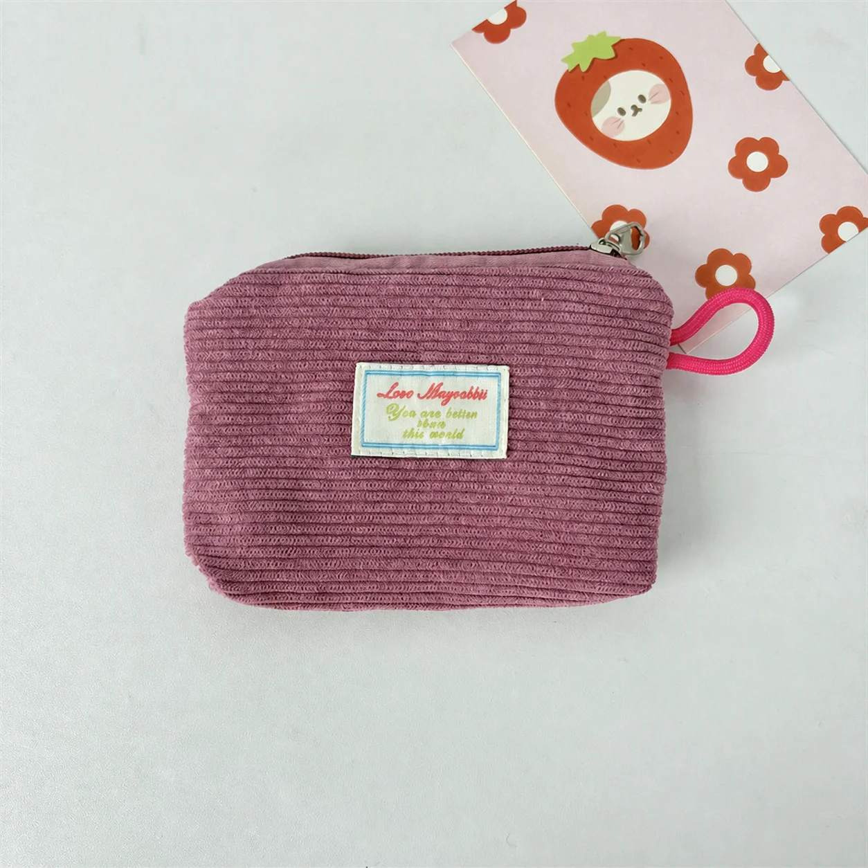 Travel Storage Bag Corduroy Cotton Lined Cosmetic Bag Zipper Pouch Lightweight Pencil Pouch For Daily Belongings Daily Commute
