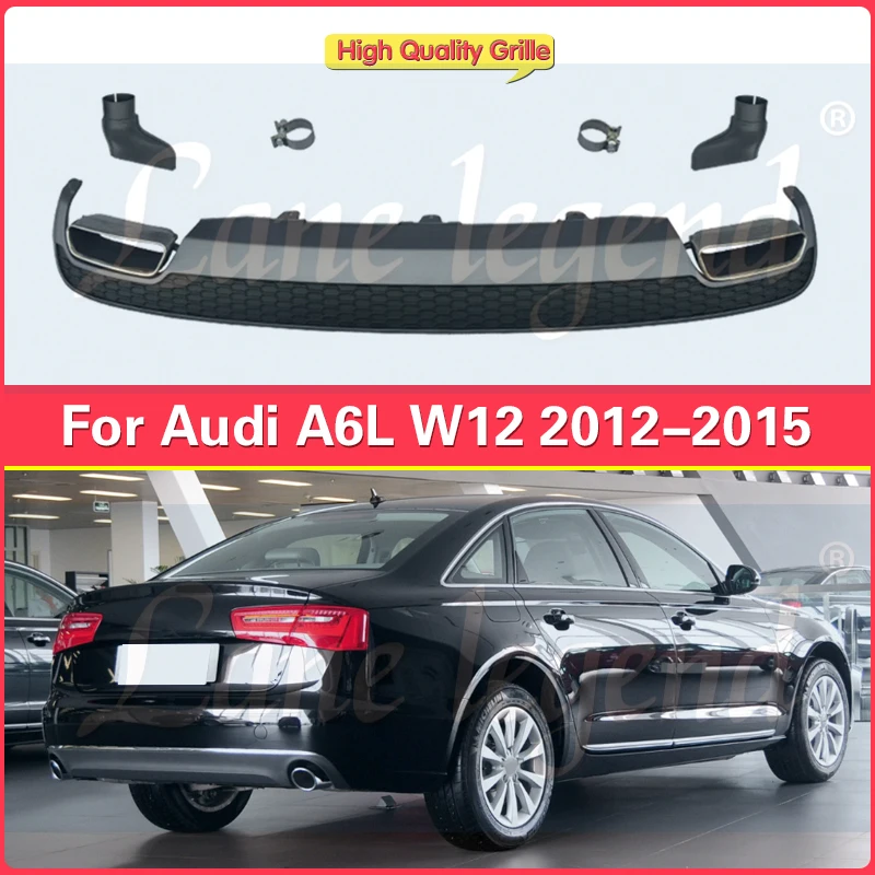 

Honeycomb Rear Lip Spoiler High Quality Auto Bumper Diffuser Car Modification For Audi A6 A6L 2012-2015 Refit to 2018 Style