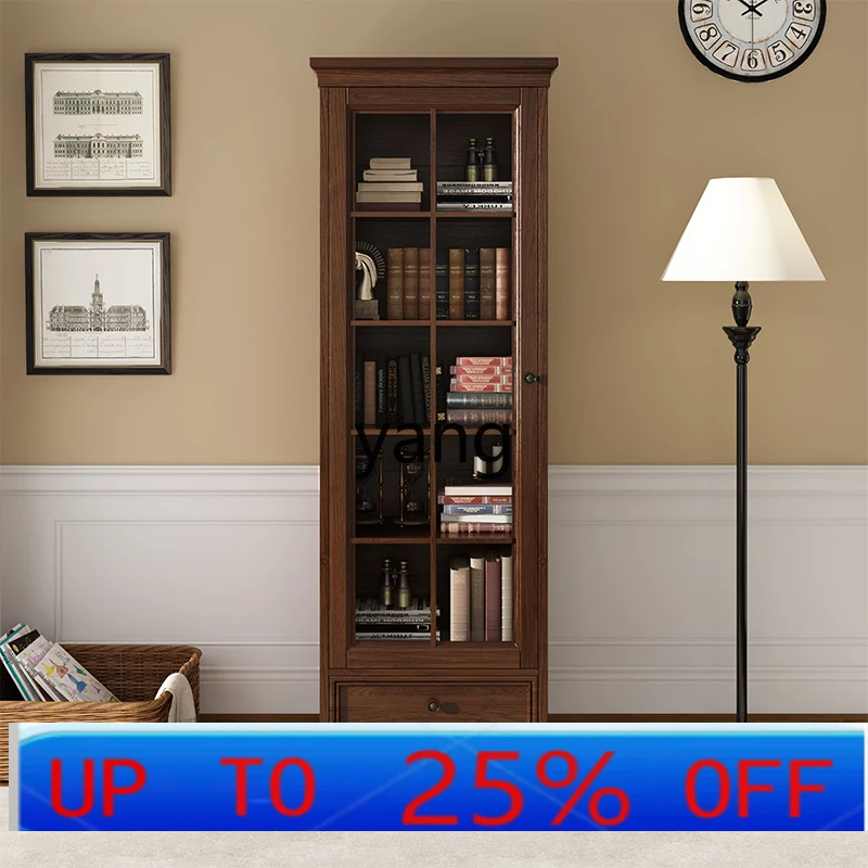LTT American display single door small bookcase living room combination audio-visual cabinet