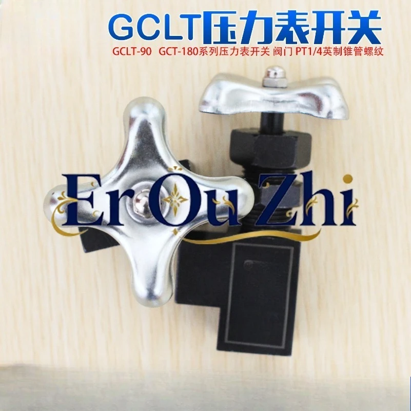 Pressure Gauge Switch GCT-02 GCLT-02 90 180 Degrees, Hydraulic Gauge Instrument Needle Valve 2 Points PT1/4