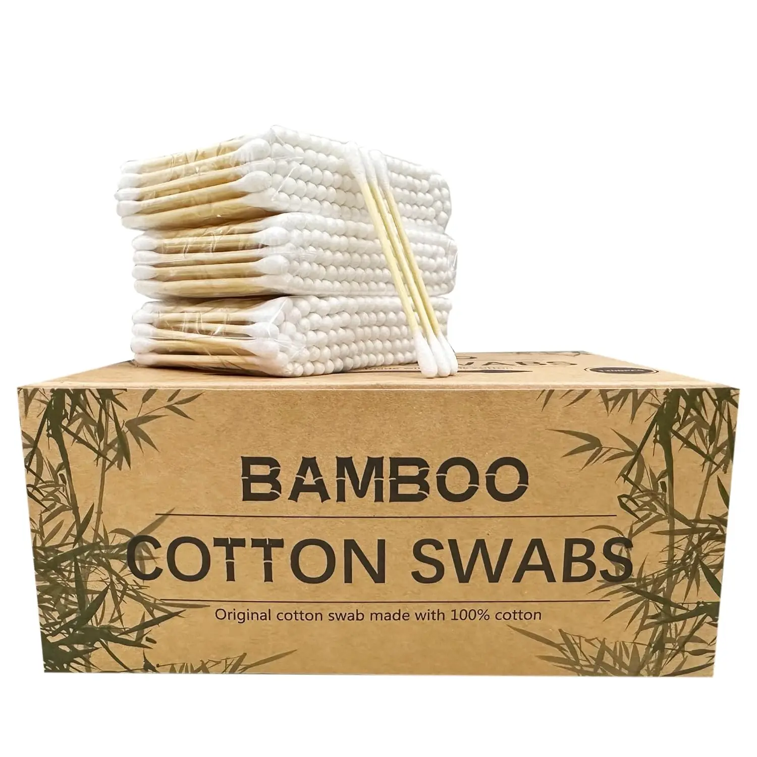

1200pcs Bamboo Cotton Swabs, Eco-Friendly Wooden Ear Cleaners