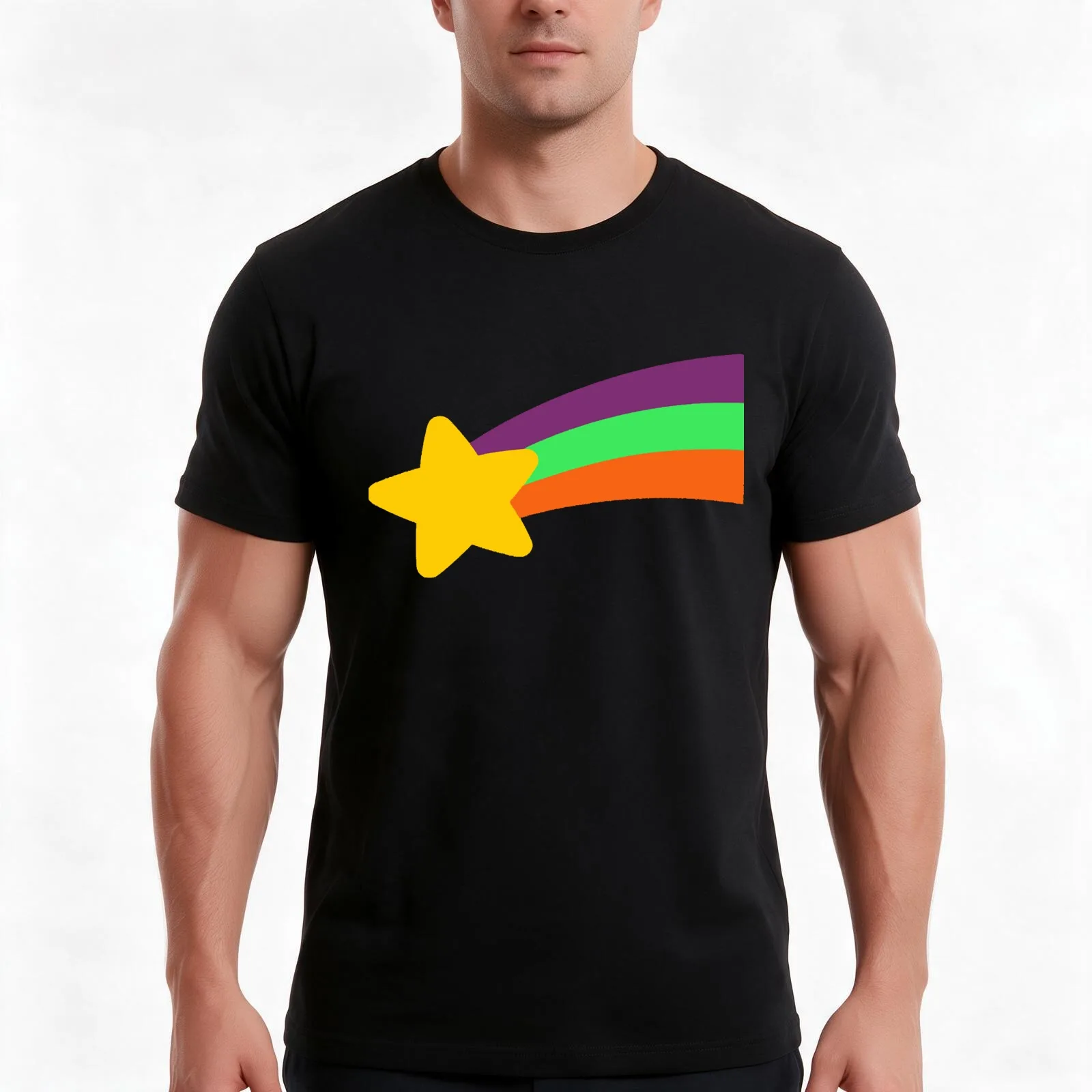 Mabel Shooting Star Rainbow Gravity Fall T-Shirt Summer Casual Cotton Tee Oversized Streetwear Tops Vintage Graphic Print