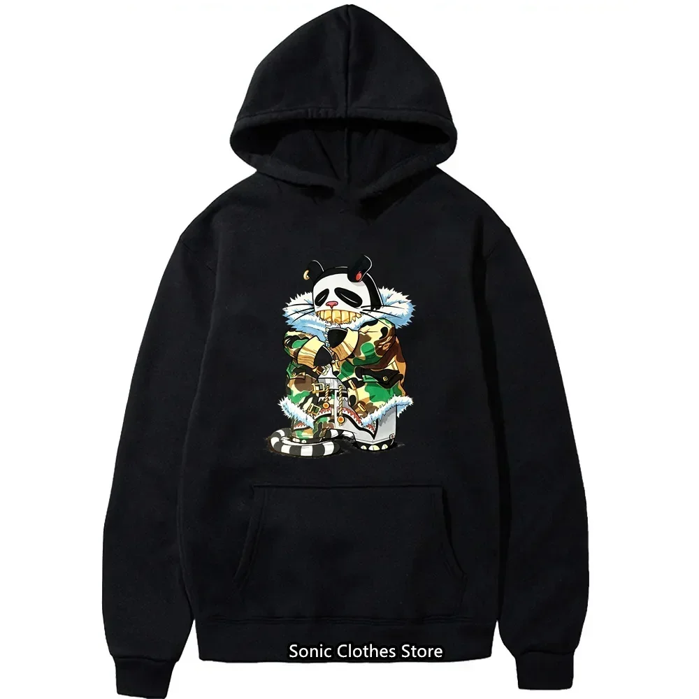 Cute Panda Printed Men Hoodie Casual Clothing Fashion Women Warm Bear Hoodies Personality Street Hip Hop Boys Sweatshirt