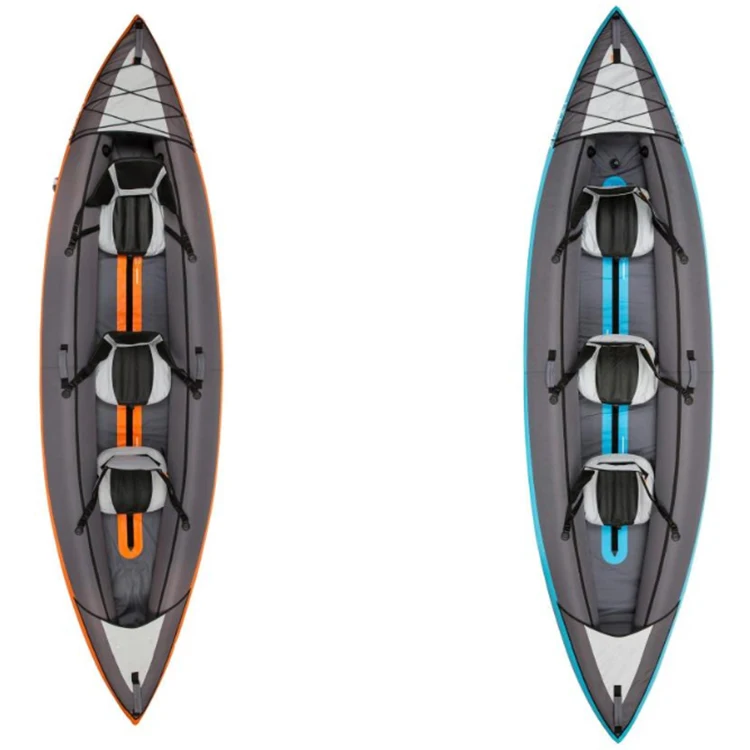 

2 Color Low MOQ 3 Person Kayak Inflatable Fishing Boat Canoe EVA Pvc Folding Boat 330 Standard Accessories Kyacks 3 People