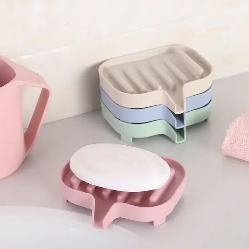 창의적인 밀 빨대 비누 접시, 배수, 욕실 비누 받침대, 욕실용 친환경 비누 보관, 고비용 퍼프, 1PC