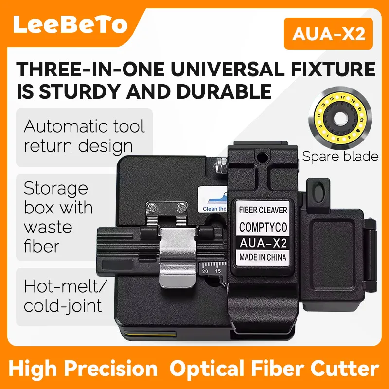 

COMPTYCO AUA-X2 FTTH Optical Fiber Cleaver Cable Cutting Knife Fiber Cleaver with Waste Fiber Box