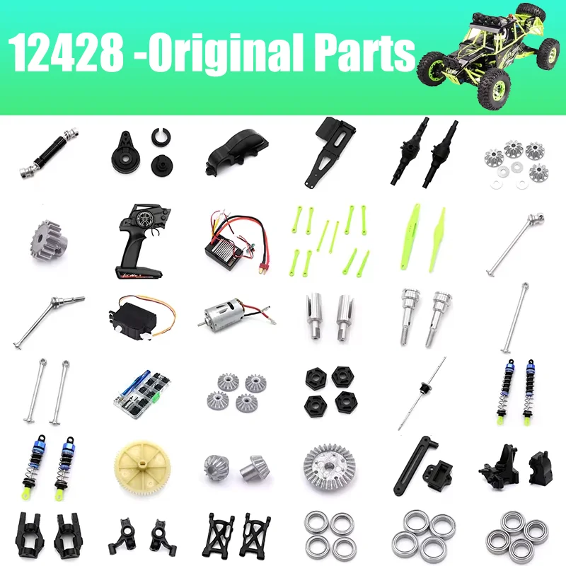 

WLtoys 12428 запасные части, рулевая чашка, поворотный рычаг, тяга, дифференциал, коробка передач, подшипники приводного вала, мотор-редуктор, оригинальные детали ESC