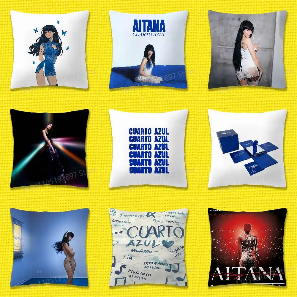 

A-Aitana Cuarto azul Throw Pillow Case For 50x50cm 40x40cm 55x55cm 45x45cm 30x30cm Square Bedroom Pillowcase Cover