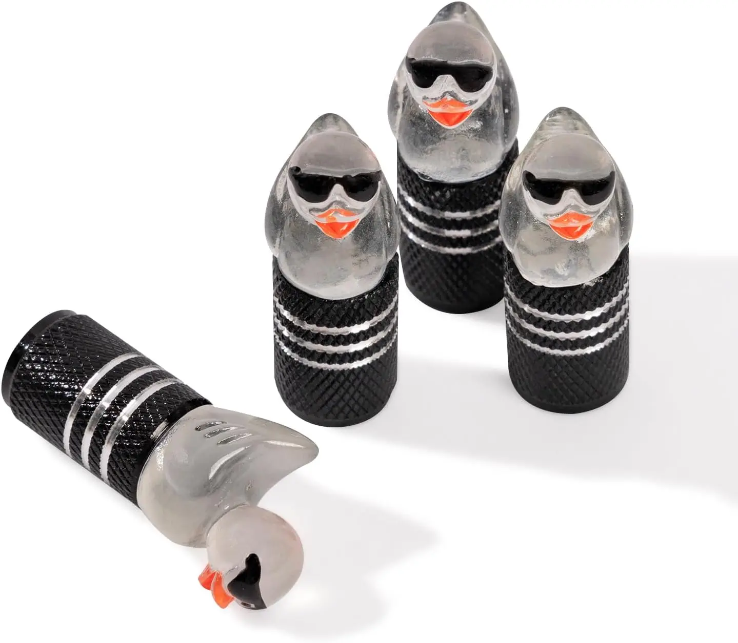 4Pcs Tire Valve Stem Cap Cover for Car SUV Truck, Valve Cover with Funny Duck Sunglasses