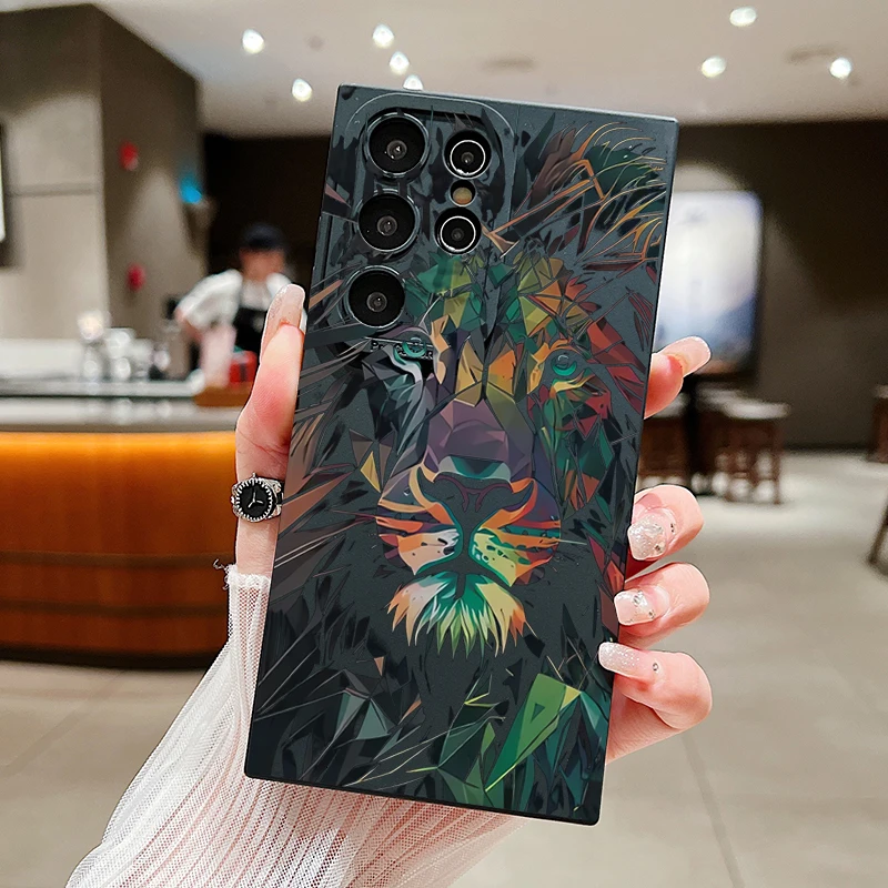 Colorful Lion Pattern Phone Case For Samsung Galaxy S24 S23 S22 Ultra Plus 5G S21 FE A15 A35 A55 A14 A34 A54 A33 A53 A52S Cover