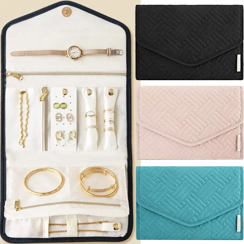 Travel Portable Jewelry Organizer Roll Foldable Jewelry Case for Bracelet Ring Necklaces Earring Jewelry Storage Bag Travel Bags