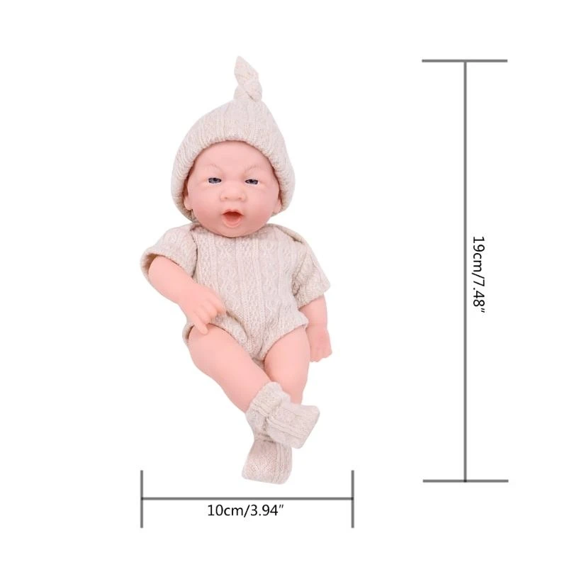 Reborns Simulation Baby Spielzeug Reborns Pullover Vinyl Kinder Kleid Mädchen 15UB