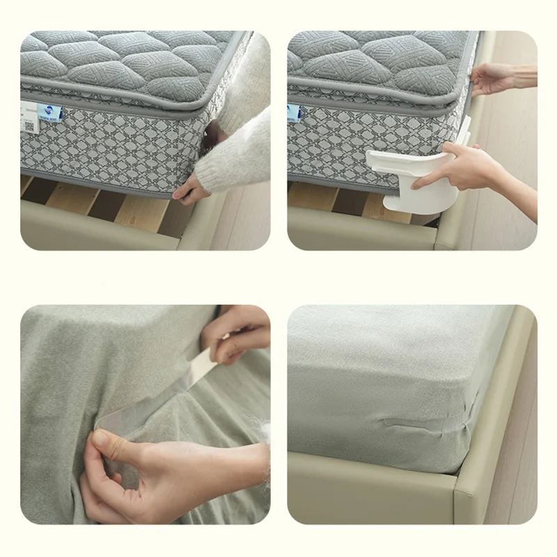 4 قطعة ملاءات السرير غطاء فتحة للبطاقات غير مرئية نوع المضادة للانزلاق ملاءات السرير كليب ملاءات السرير المنزلية السرير حامل الزاوية #5