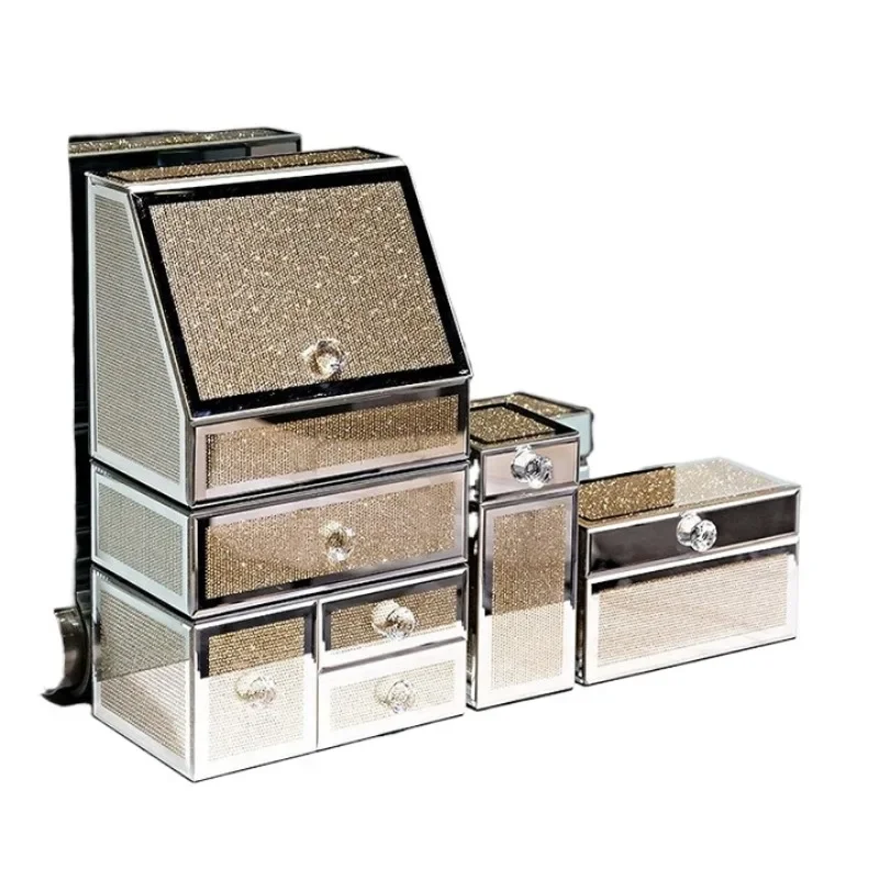 

Storage box desktop dust-proof new glass shelf