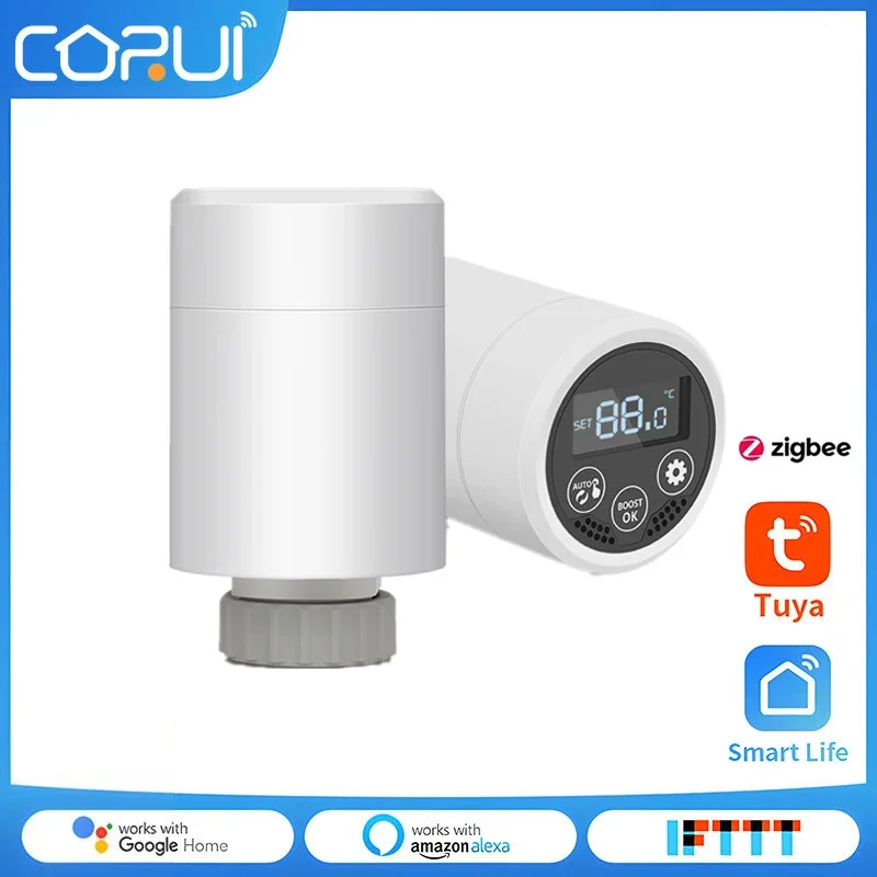 

CoRui ZigBee3.0 Tuya Smart Radiator Thermostat Valve With LCD Display Phone APP Control Smart Temperature Adjustment Controller