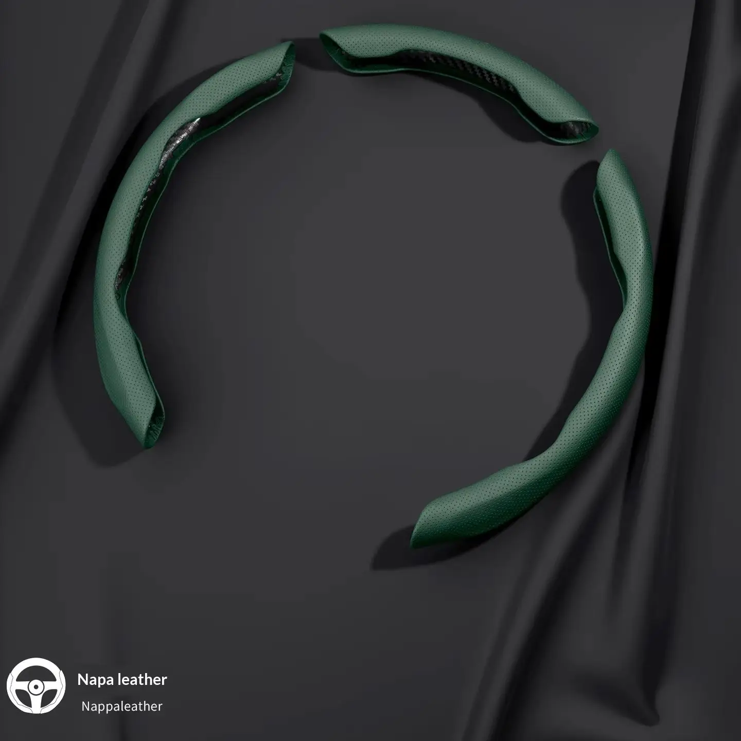 Segmented 3pcs Nappa Steering Wheel Cover, Simple, Safe, Anti Slip, Breathable, Automotive Accessories, Steering Wheel Booster