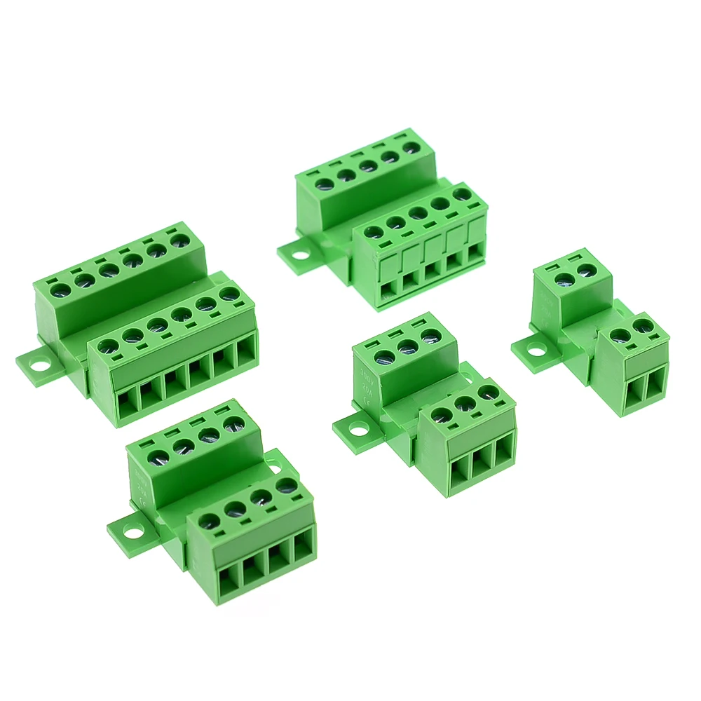 1 Set lötfreier Docking-Steckverbinder 2EDGRKC 5,08 mm Schraubklemmenblock, PCB-Steckverbinder Typ 2EDG, grüner Klemmenblock – Detail 3