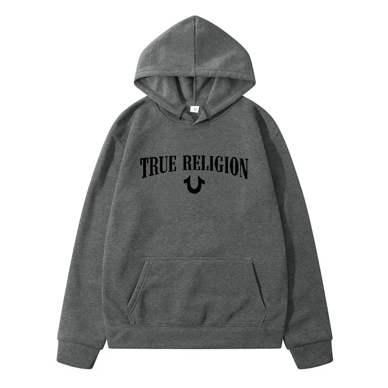 True Religion Print Men\'s Pullover Hoodies Hip Hop Sports Streetwear Sweatshirts Women Hoodie Male Trainning Exercise Sweaters