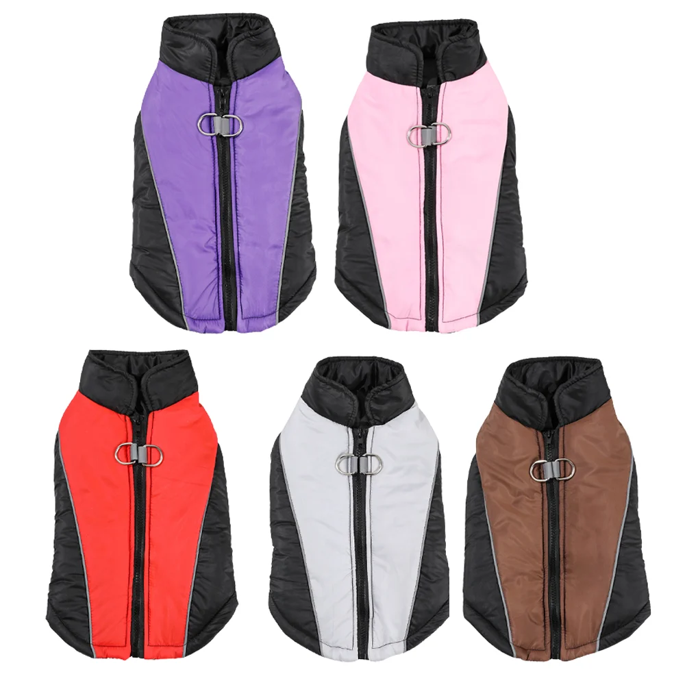 Reflektierende große Hundekleidung für den Außenbereich, warme Winter-Haustierjacke, Weste mit Reißverschluss und D-Ring für mittelgroße und große Hunde, Labrador-Outfits