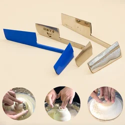 Pottery Tool Stainles Steel Plate Knife Clip DIY Ceramic Handicrafts Repair Billet Knife Replaceable Ceramic Blade with Serrated