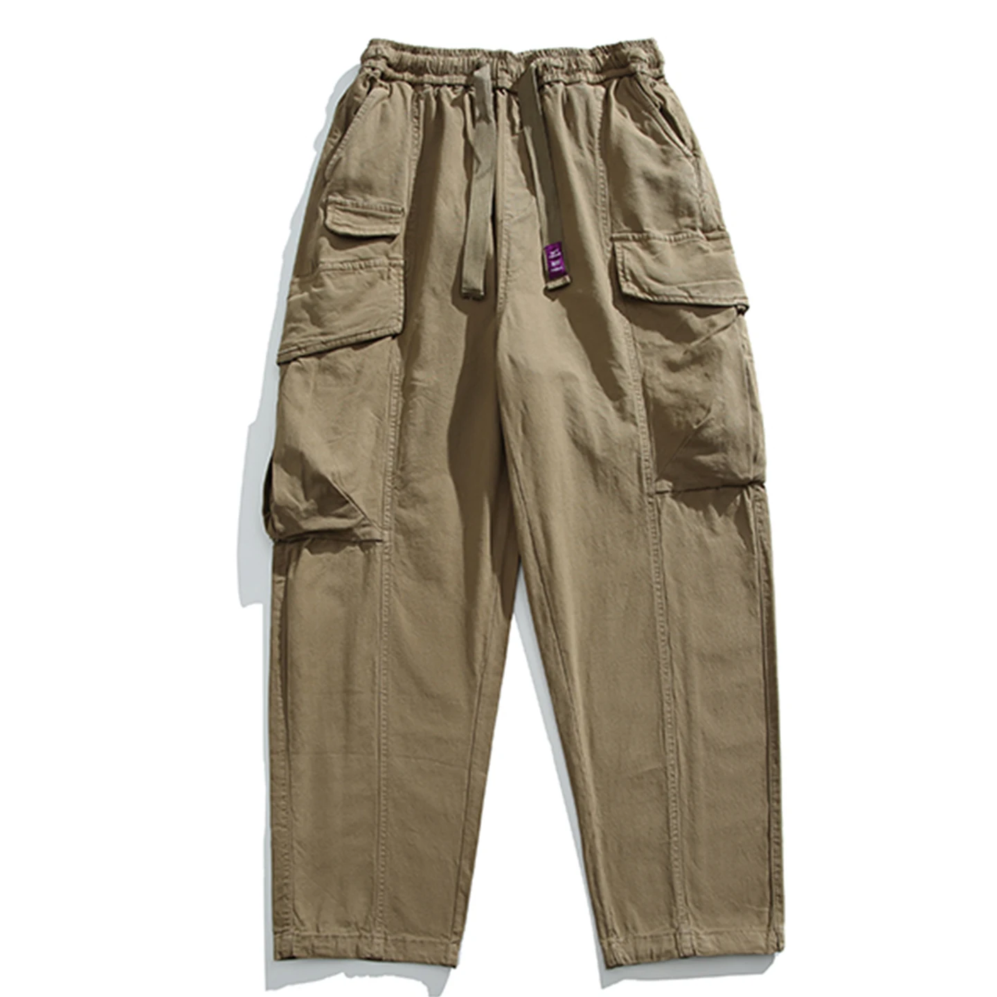 

Американские повседневные свободные брюки прямого кроя для мужчин, модные брюки в стиле ретро для мальчиков, трендовые свободные брюки с множеством карманов