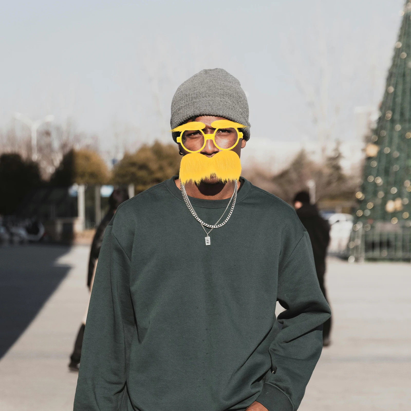 1 Set Decorazioni per feste Occhiali per baffi gialli Accessori per costumi in plastica per foto di Halloween di compleanno di carnevale in maschera