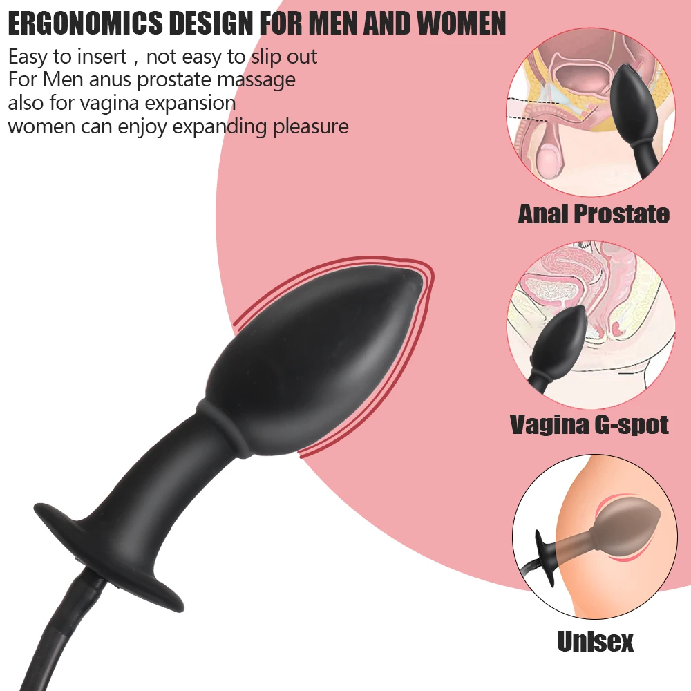 Inflatable Anal Plug 15cm Ball Butt Dilator for Women Vaginal Expander Men Prostate Massager Sex Toys Adult Game Erotic Products