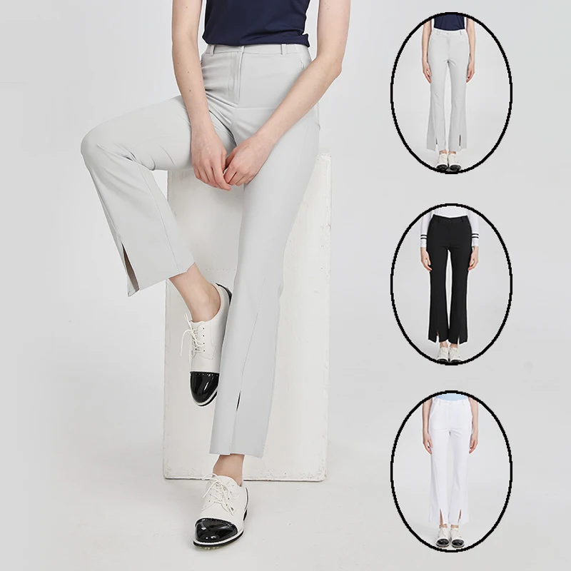 AW Golf Pants Women's Spring and Summer Casual Sports Slim Pants Elastic Split Flared Trousers Fit Thin Golf Sweatpant