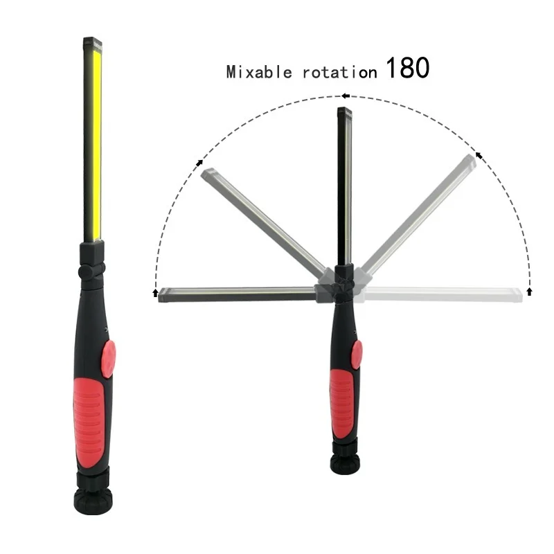 3 em 1 multifuncional dobrável COB luz de trabalho recarregável lanterna LED com luz de inspeção magnética para reparo de automóveis