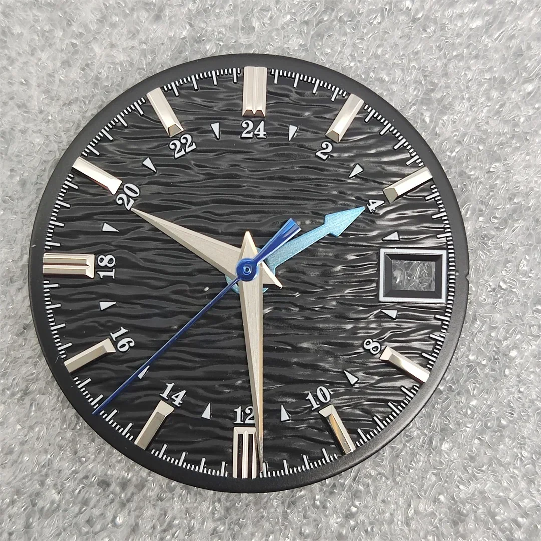 NH34 الطلب عالية الجودة NH34 الأيدي تموج سطح ساعة الطلب ل Seiko 28.5 مللي متر ساعة الغوص تعديل الملحقات