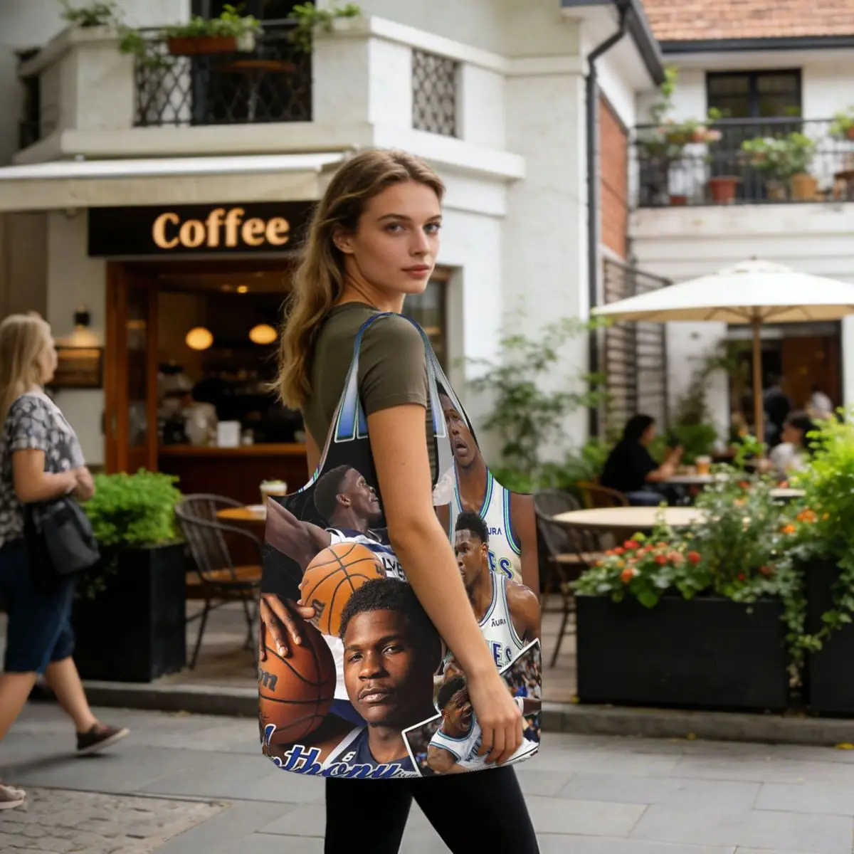 Anthony Edwards Shopping Tote Bag Canvas Large Capacity Shoulder Bags Shopper Grocery Handbag for Women