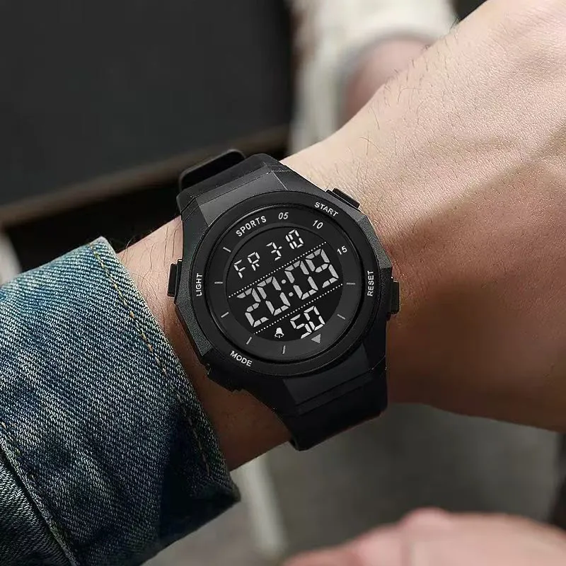 

Мужские электронные наручные часы, модные, молодежные, спортивные, с защитой от падений, светящиеся в темноте.