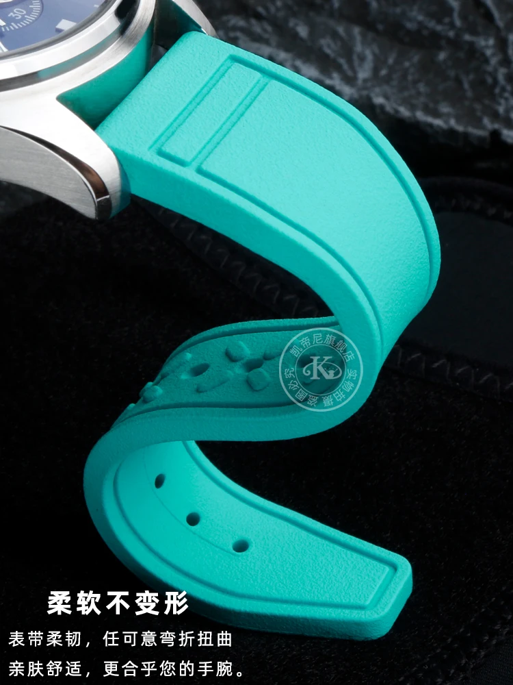 حزام ساعة من السيليكون الناعم مقاس 20 مم 21 مم 22 مم لـ IWC Pilot |   حزام رياضي سريع التحرير |   استبدال سوار مطاطي مقاوم للماء للجنسين