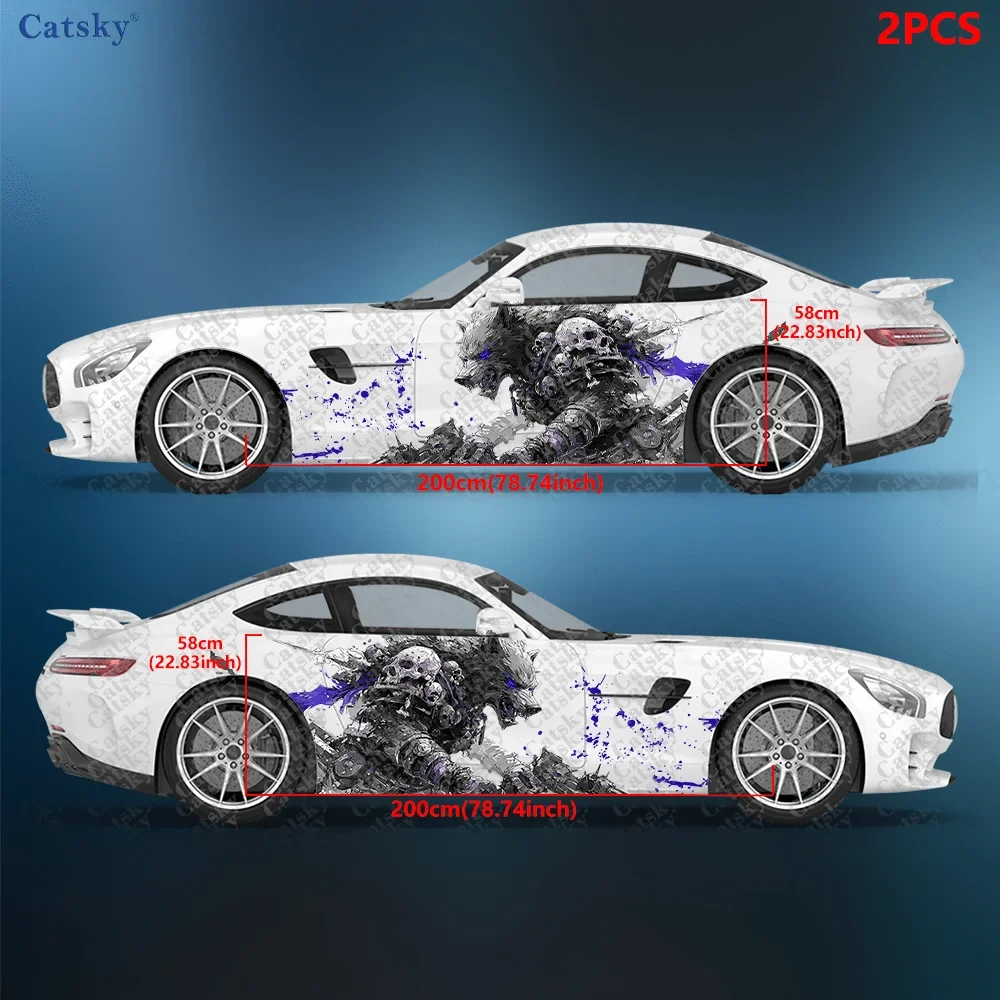2pcs Armor Wolf sticker, suitable for cars and trucks, durable, fade-resistant, easy to install and remove - Enhance the beauty