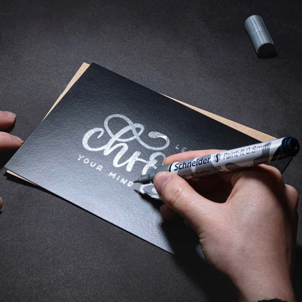 Schneider Chrome Plated Paint Marker Pen Industrial Metal Permanent Touch Up Mirror Silver Electroplating Car Tire Hand Drawing