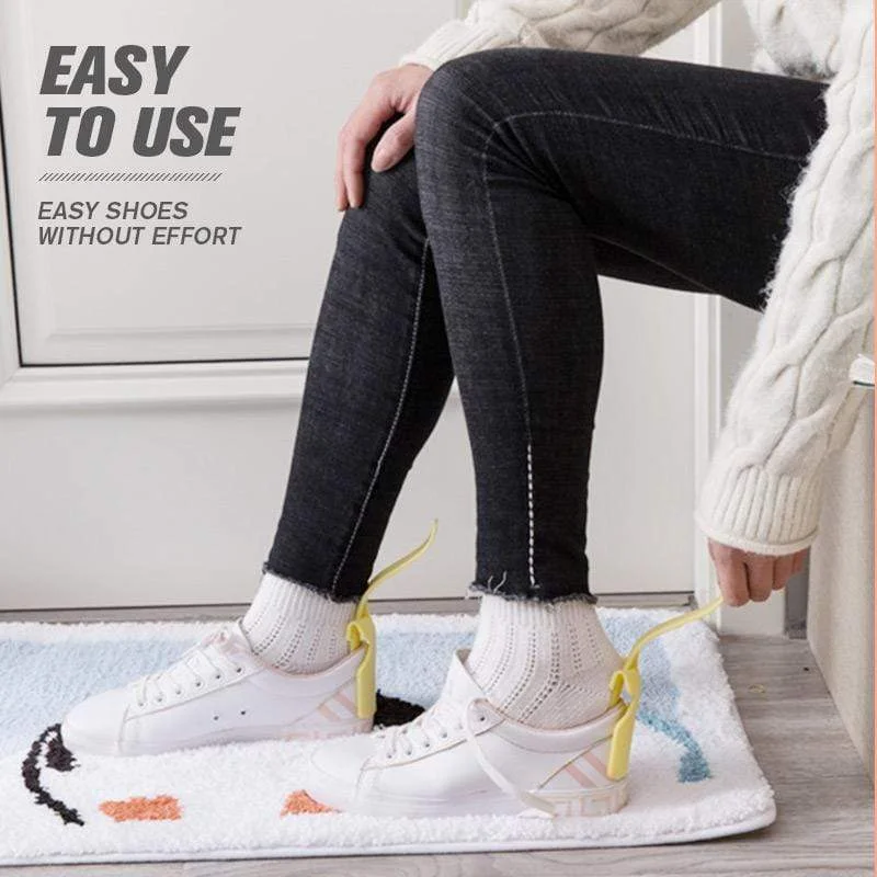 Een Paar Slijtage Schoen Helper Plastic Lui Schoenlepel Lifter Gemakkelijk Aan En Opstijgen Stevige Non-Slip Extra Schoen Plukken