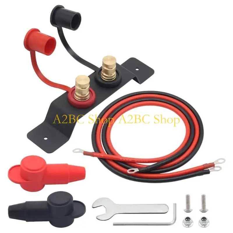 A2BC Battery Jump Post Starter Remote Battery Terminals Relocation with Bracket