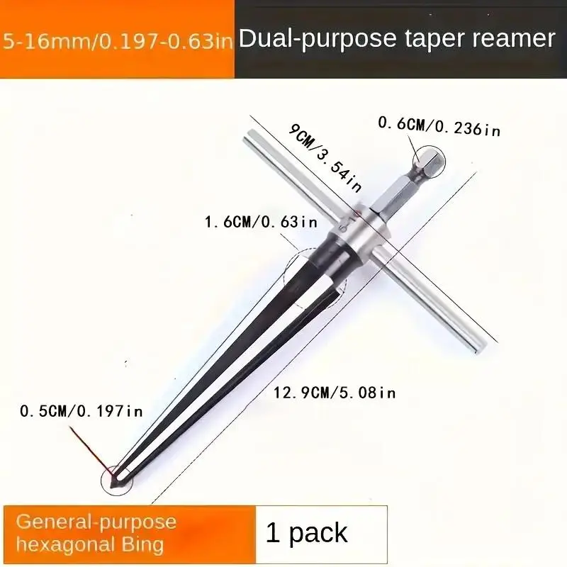 T Handle Tapered Hex Reamer, Tapered Reamer, T Handle Taper Reamer, Reamer Tool, Bridge Pin Hole Handheld T Shape Hand Reamer