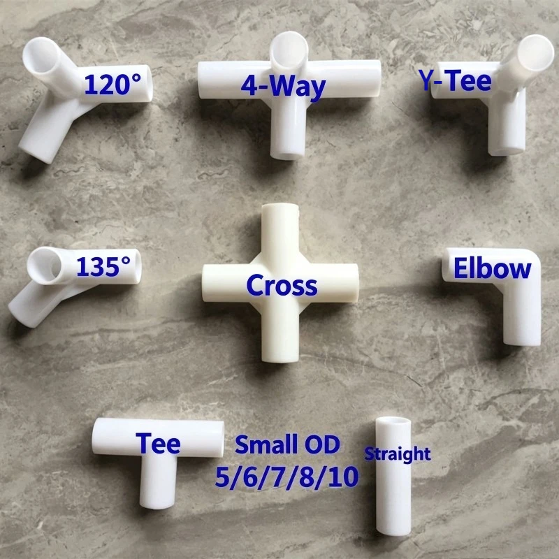 5‑Way Tee Cross Elbow Straight Connector Joint Sleeve Multi‑Way Fittings For Wardrobe Shoe Rack Bracket Frame Repair Assembly