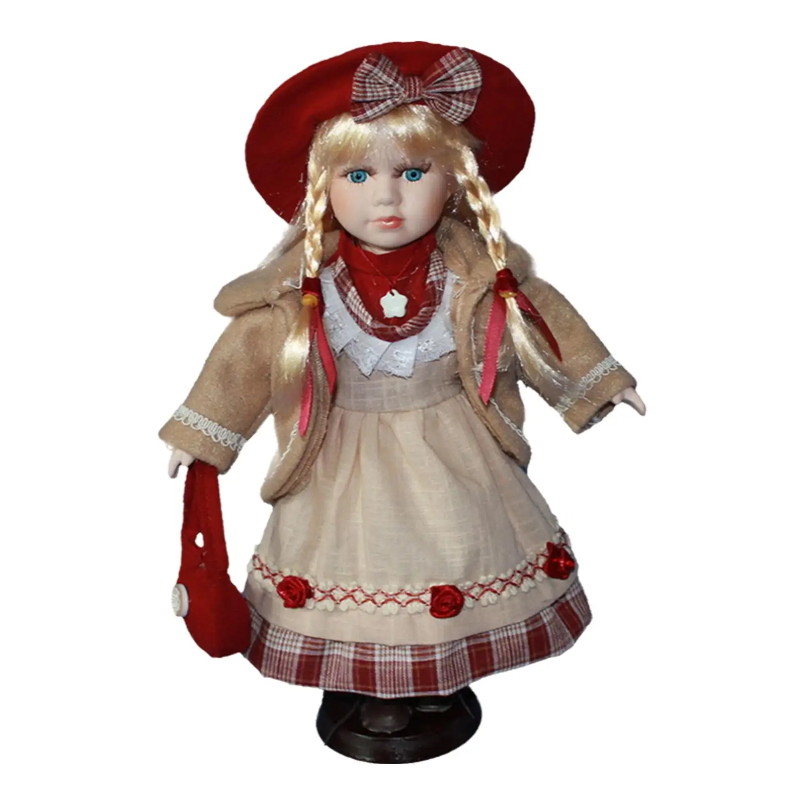 Victorian Porcelain Doll Miniatures Objects Beautiful Female Figurine with Artistic Clothes for Collector