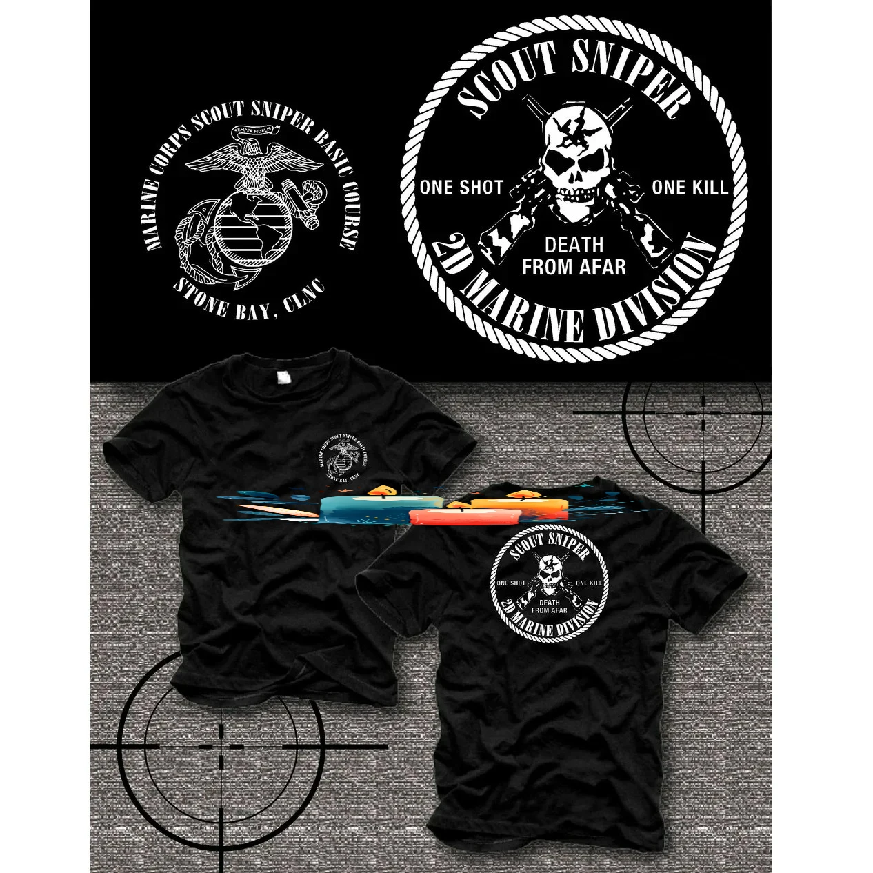 Stone Bay, CLNC. US 2rd Marine Division Scout Sniper T Shirt. Short Sleeve 100% Cotton Casual T-shirts Loose Top Size S-3XL